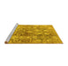 Sideview of Machine Washable Persian Yellow Traditional Rug, wshtr4543yw