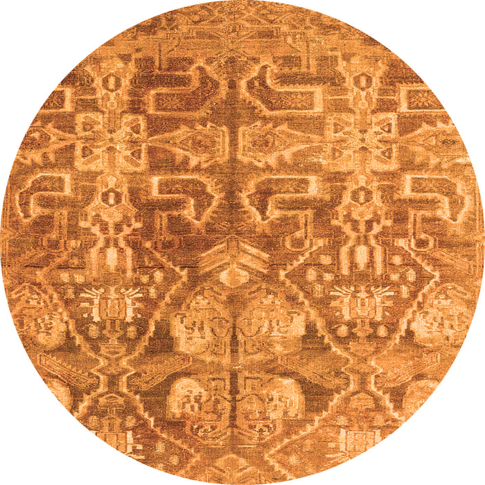 Machine Washable Persian Orange Traditional Area Rugs, wshtr4543org