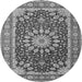 Machine Washable Medallion Gray Traditional Rug, wshtr4544gry