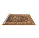 Sideview of Machine Washable Medallion Brown Traditional Rug, wshtr4544brn