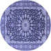 Round Medallion Blue Traditional Rug, tr4544blu