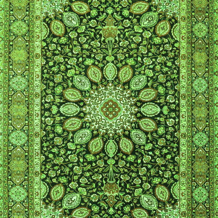 Serging Thickness of Machine Washable Medallion Green Traditional Area Rugs, wshtr4544grn