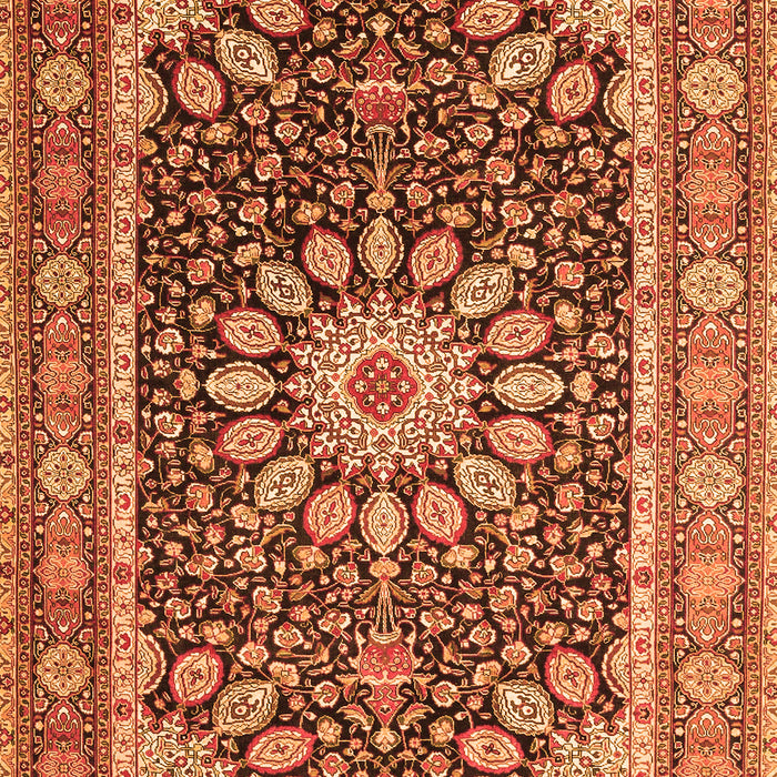 Serging Thickness of Machine Washable Medallion Orange Traditional Area Rugs, wshtr4544org