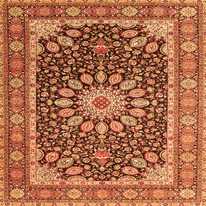 Serging Thickness of Medallion Orange Traditional Rug, tr4544org
