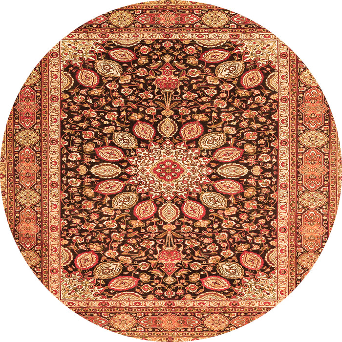 Machine Washable Medallion Orange Traditional Area Rugs, wshtr4544org