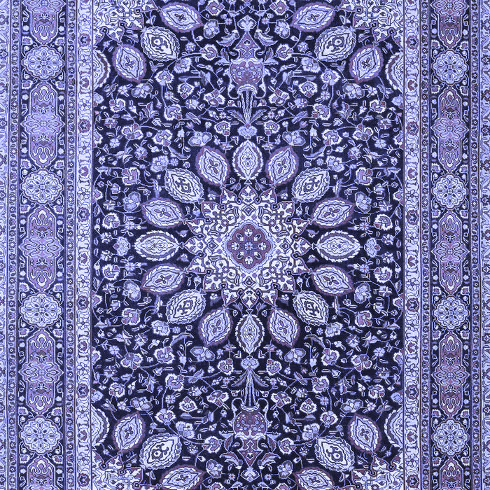 Machine Washable Medallion Blue Traditional Rug, wshtr4544blu