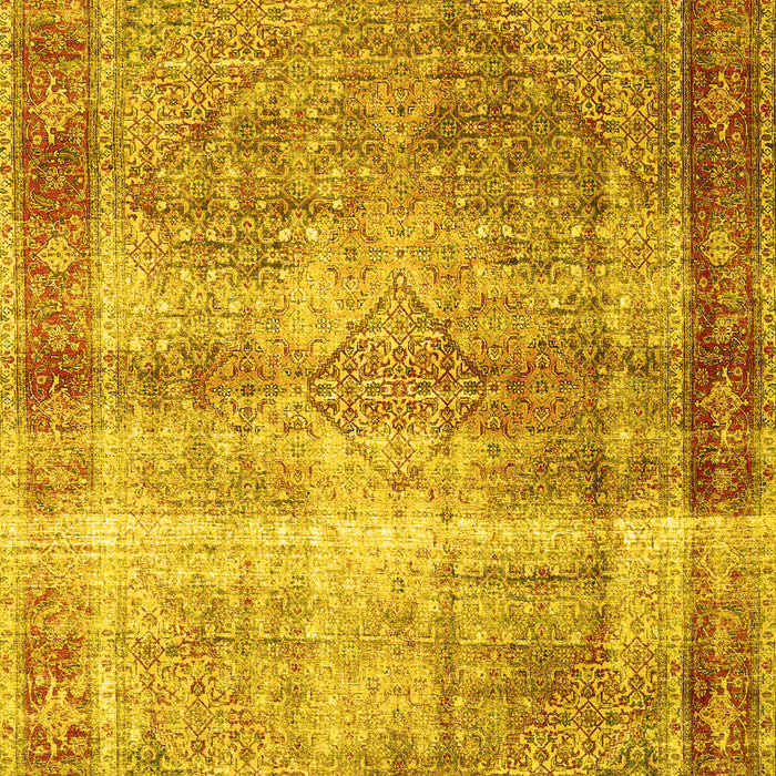 Machine Washable Persian Yellow Traditional Rug, wshtr4545yw