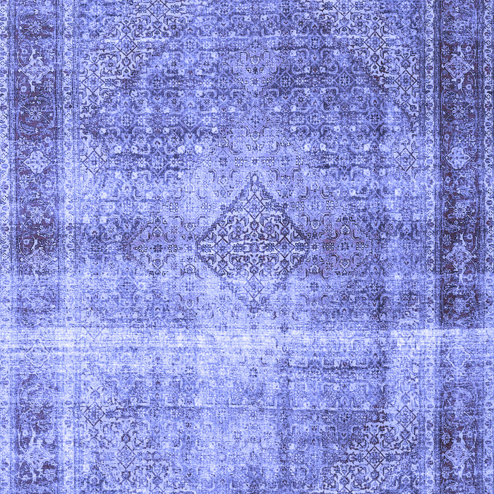 Machine Washable Persian Blue Traditional Rug, wshtr4545blu