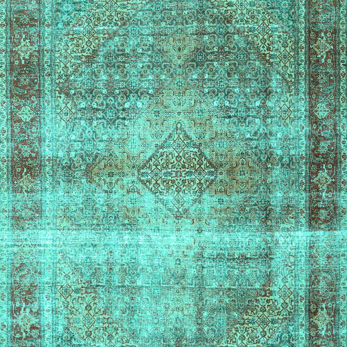 Machine Washable Persian Turquoise Traditional Area Rugs, wshtr4545turq