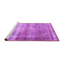 Sideview of Machine Washable Persian Purple Traditional Area Rugs, wshtr4545pur