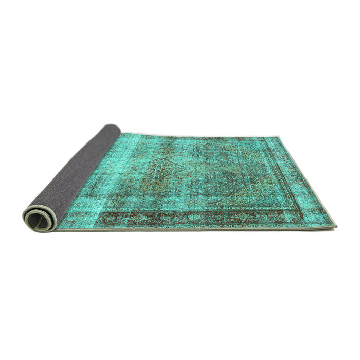 Sideview of Persian Turquoise Traditional Rug, tr4545turq