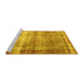 Sideview of Machine Washable Persian Yellow Traditional Rug, wshtr4545yw