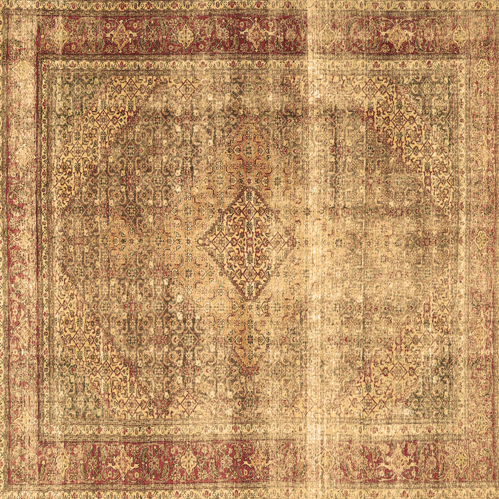 Square Machine Washable Persian Brown Traditional Rug, wshtr4545brn