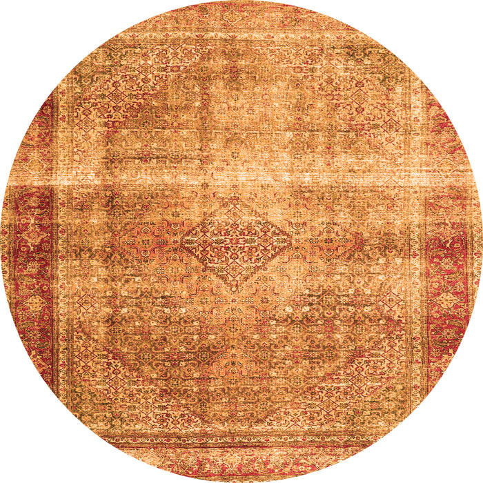 Machine Washable Persian Orange Traditional Area Rugs, wshtr4545org