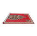 Sideview of Machine Washable Traditional Orange Salmon Pink Rug, wshtr4546