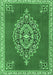 Machine Washable Medallion Emerald Green Traditional Area Rugs, wshtr4546emgrn