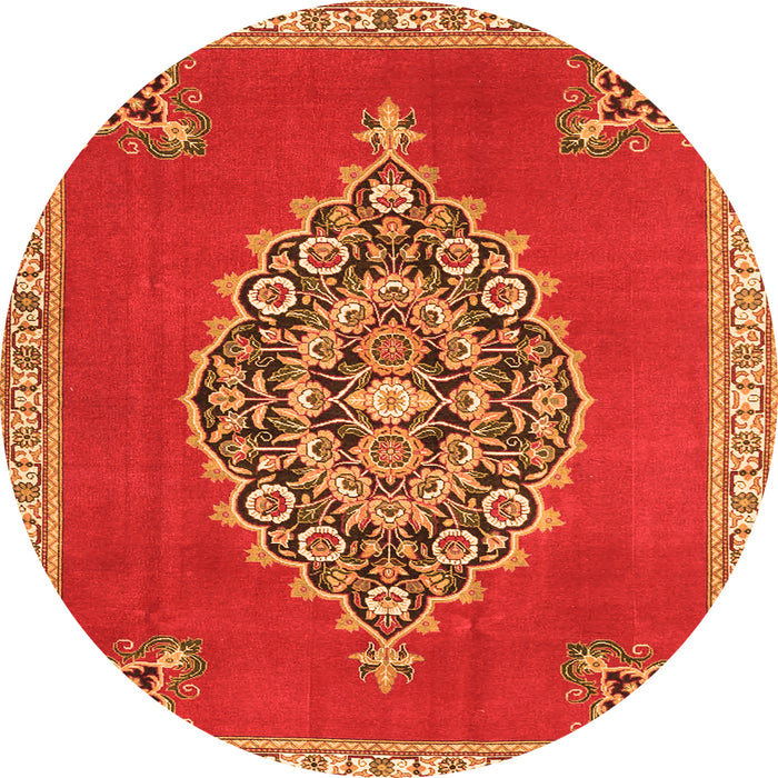 Square Medallion Orange Traditional Rug, tr4546org