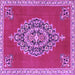 Square Machine Washable Medallion Purple Traditional Area Rugs, wshtr4546pur