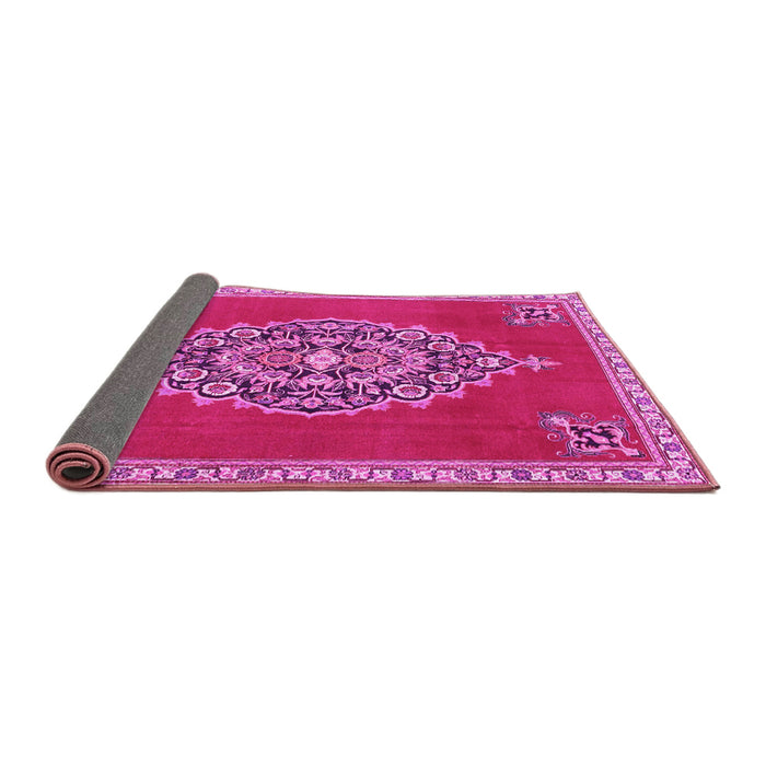 Sideview of Medallion Pink Traditional Rug, tr4546pnk