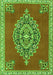 Serging Thickness of Machine Washable Medallion Green Traditional Area Rugs, wshtr4546grn