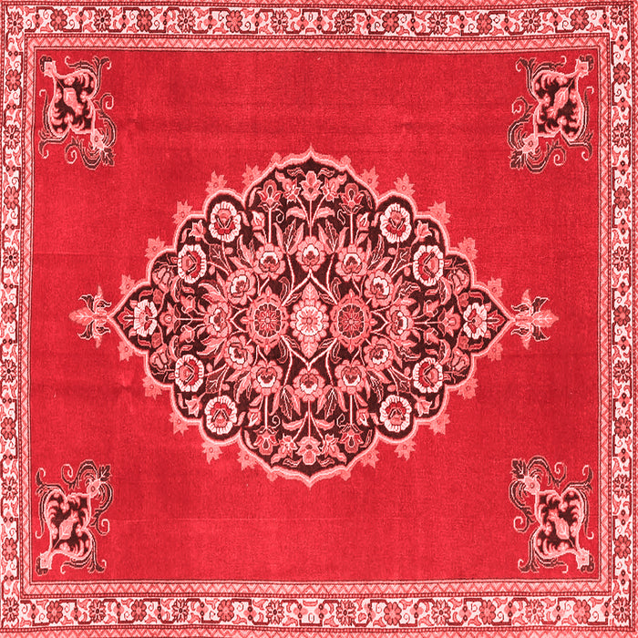 Machine Washable Medallion Red Traditional Rug, wshtr4546red