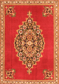 Medallion Orange Traditional Rug, tr4546org