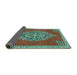 Sideview of Medallion Turquoise Traditional Rug, tr4546turq