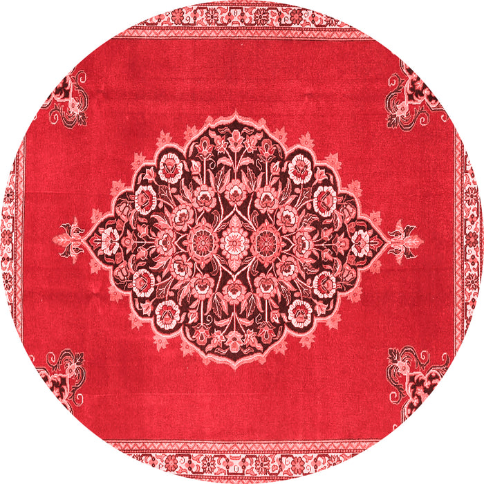 Machine Washable Medallion Red Traditional Rug, wshtr4546red