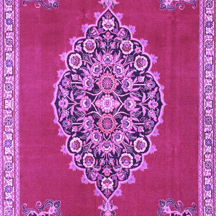 Machine Washable Medallion Purple Traditional Area Rugs, wshtr4546pur