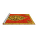 Sideview of Machine Washable Medallion Yellow Traditional Rug, wshtr4546yw