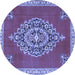 Round Medallion Blue Traditional Rug, tr4546blu