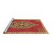 Sideview of Machine Washable Medallion Brown Traditional Rug, wshtr4546brn