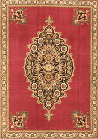 Medallion Brown Traditional Rug, tr4546brn