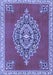 Machine Washable Medallion Blue Traditional Rug, wshtr4546blu