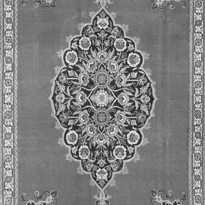 Serging Thickness of Machine Washable Medallion Gray Traditional Rug, wshtr4546gry