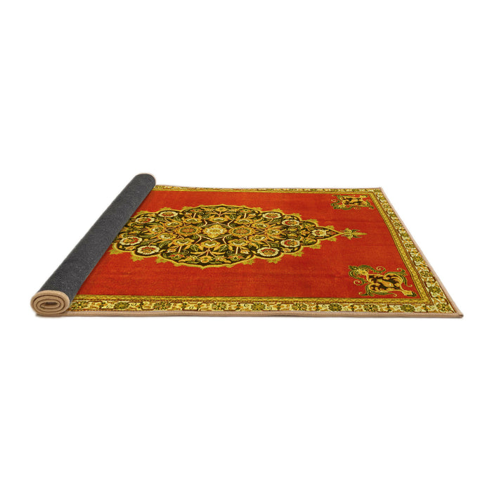 Sideview of Medallion Yellow Traditional Rug, tr4546yw
