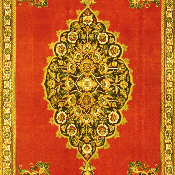 Medallion Yellow Traditional Rug, tr4546yw