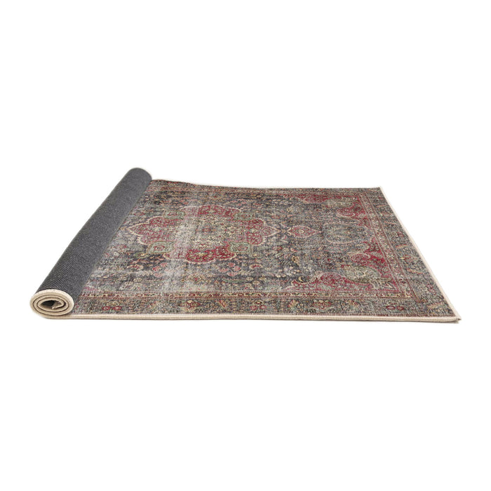 Sideview of Traditional Light French Beige Brown Medallion Rug, tr4547