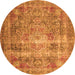 Square Medallion Orange Traditional Rug, tr4547org