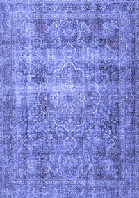 Medallion Blue Traditional Rug, tr4547blu