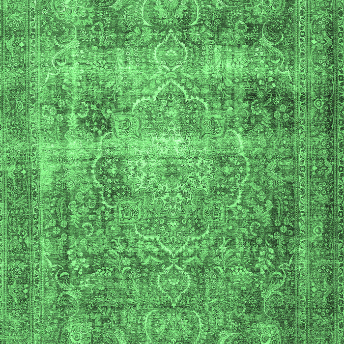 Medallion Emerald Green Traditional Rug, tr4547emgrn