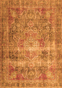 Medallion Orange Traditional Rug, tr4547org