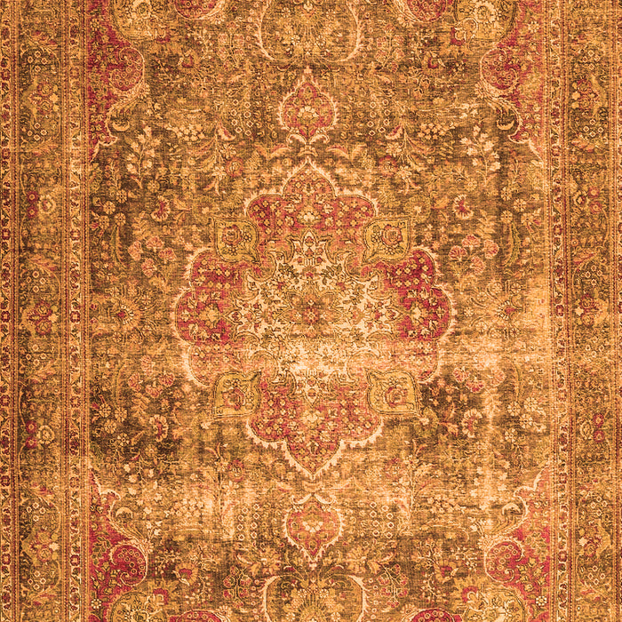 Medallion Orange Traditional Rug, tr4547org