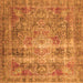 Serging Thickness of Medallion Orange Traditional Rug, tr4547org