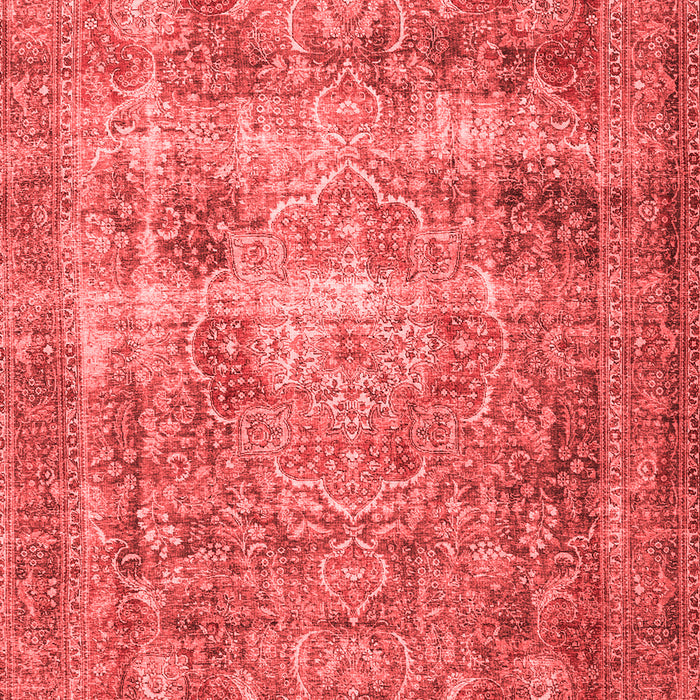Machine Washable Medallion Red Traditional Rug, wshtr4547red