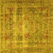 Square Medallion Yellow Traditional Rug, tr4547yw