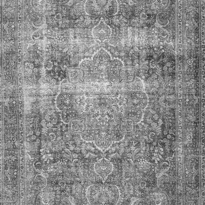 Serging Thickness of Machine Washable Medallion Gray Traditional Rug, wshtr4547gry