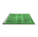 Sideview of Machine Washable Medallion Emerald Green Traditional Area Rugs, wshtr4547emgrn