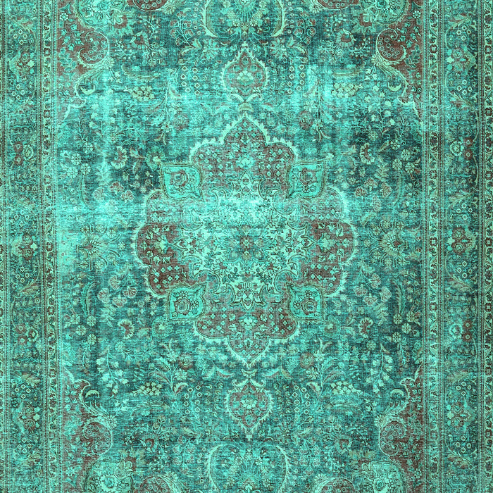 Machine Washable Medallion Turquoise Traditional Area Rugs, wshtr4547turq