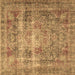 Square Medallion Brown Traditional Rug, tr4547brn